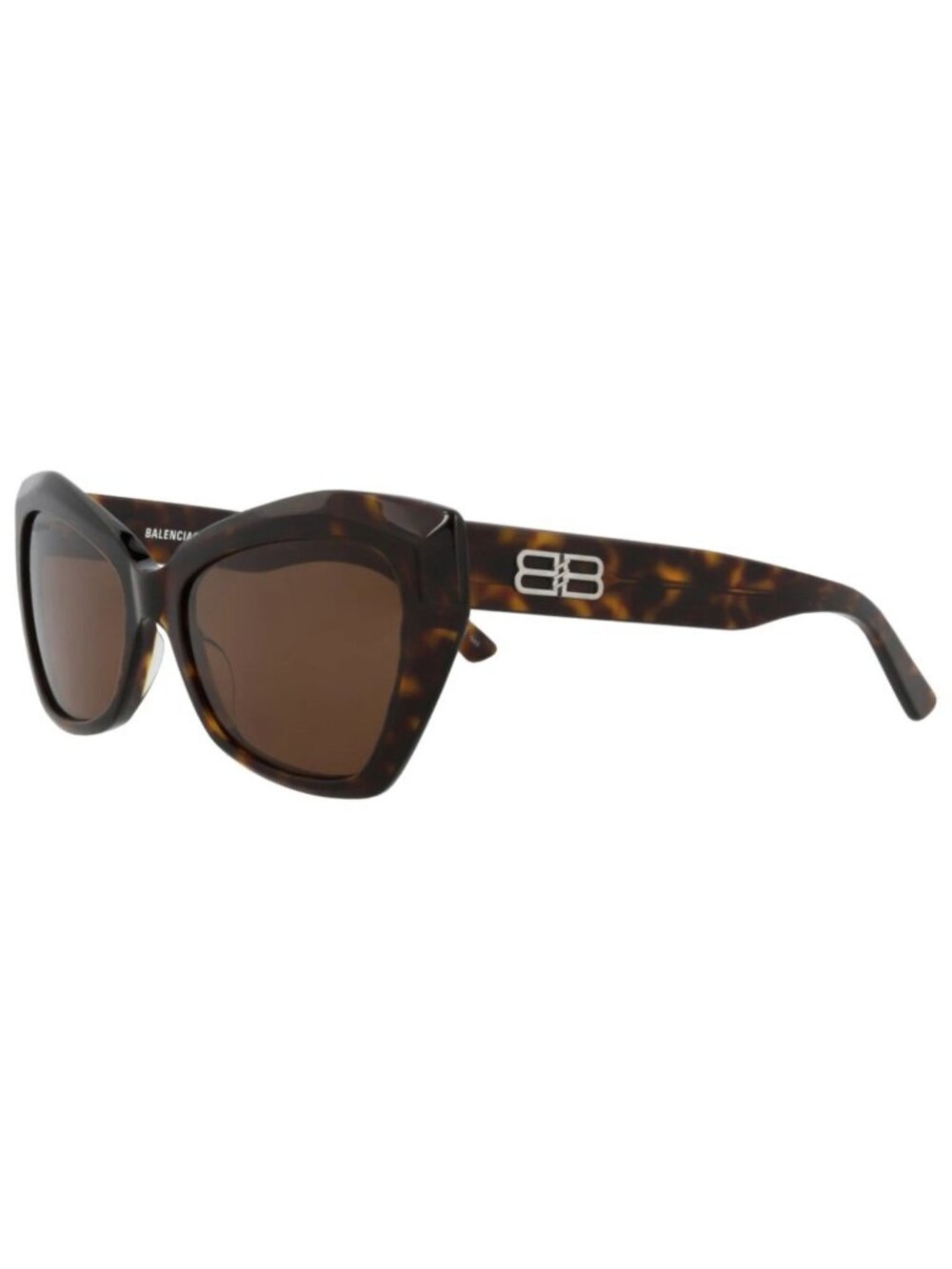 New Balenciaga Women's Sunglasses Cat Eye Recycled Acetate Frame Havana Havana